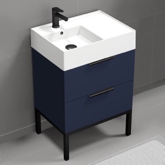 Bathroom Vanity Modern Small Bathroom Vanity, Blue, 24